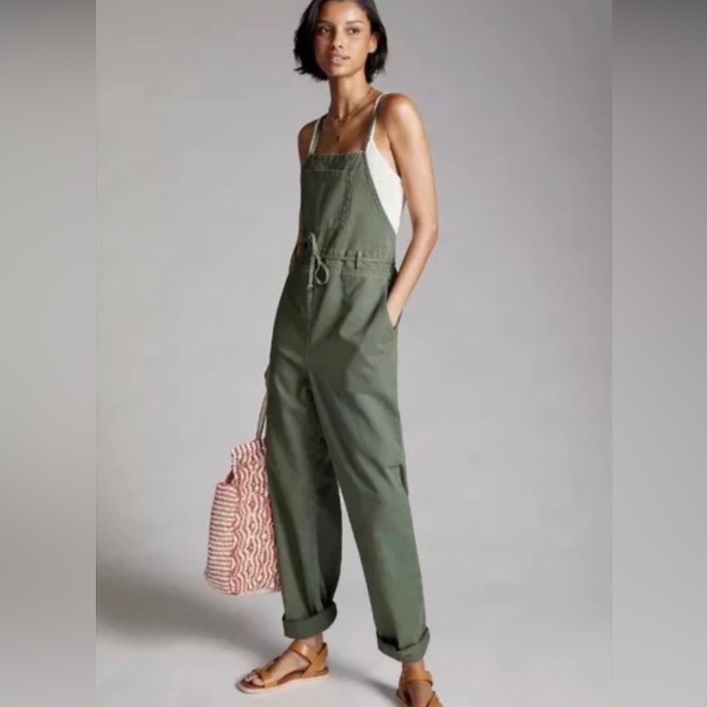 NWT Anthropologie South Filly Goods Women's Green Utility Overalls. Medium